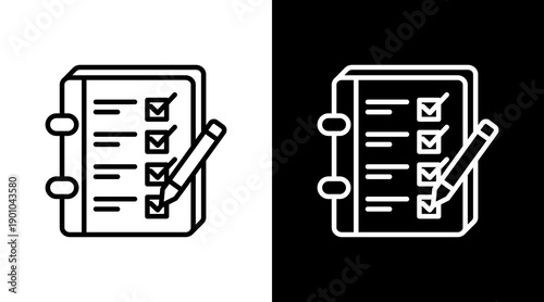 Evaluation White Icon Set Design