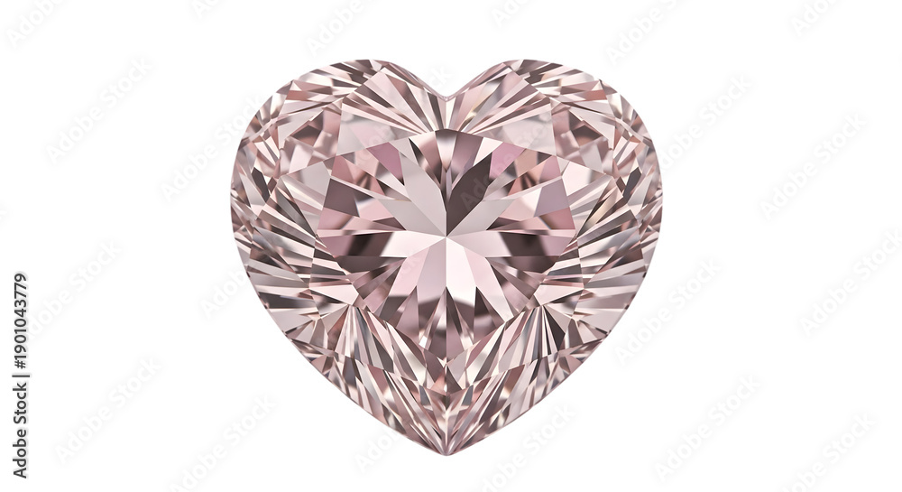 Fototapeta premium Valentine's day heart shaped diamond on february 14th romantic jewelry