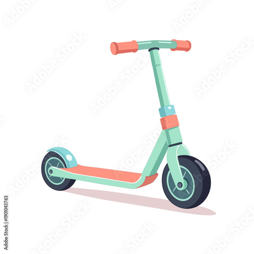 Childrens Kick Scooter Flat Illustration
