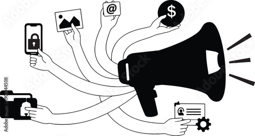 Grunge black art design featuring a vector illustration of a man playing a guitar silhouette against an abstract music background with a DJ party aesthetic