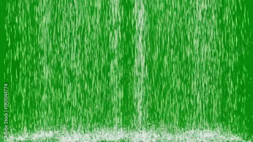 Abstract Liquid Curtain with falling heavy rain overlay loop motion graphic background green screen distortion, overlay, glitch, static noise, scan lines on black background, 4k animated video