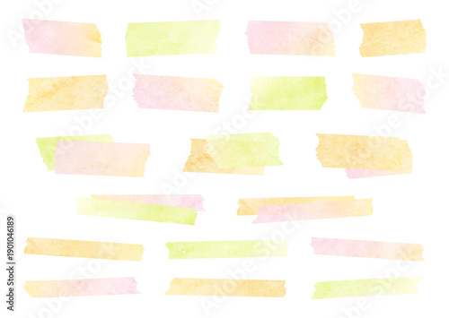 水彩の春色のマスキングテープ