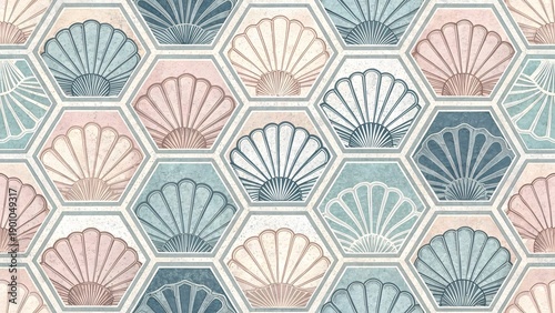 Parallel Diagonal Kikkō Pattern in Soft Tones background