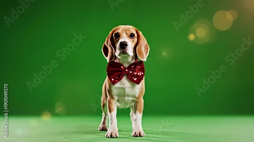 Green Screen dog dancer on scene 4 with distortion, overlay, glitch, static noise, scan lines black background, 4k animated video loop