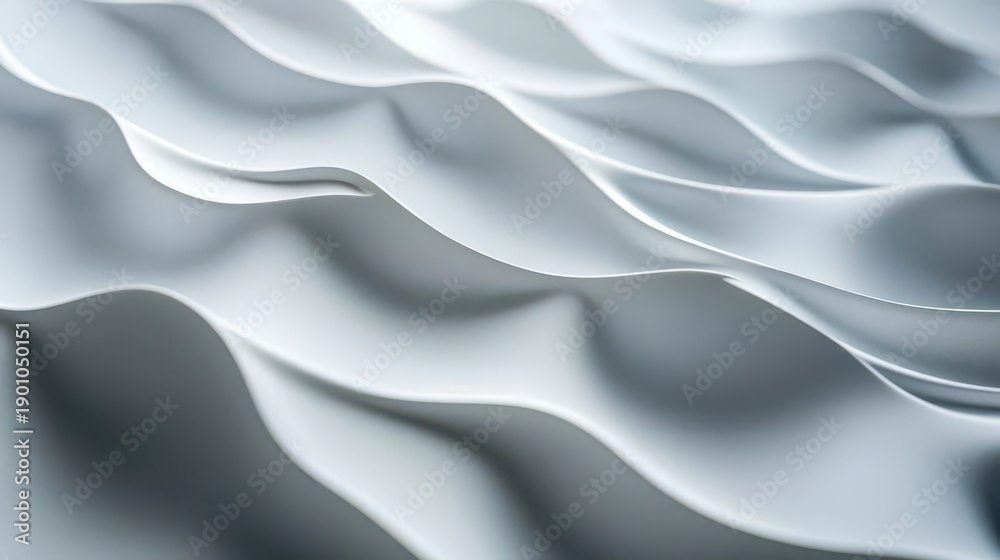 Obraz premium Abstract White Texture with Flowing Waves and Soft Curves Pattern