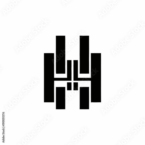 Modern Abstract Geometric Logo Design HH Symbol.