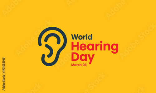 World Hearing Day Logo on Yellow Background
