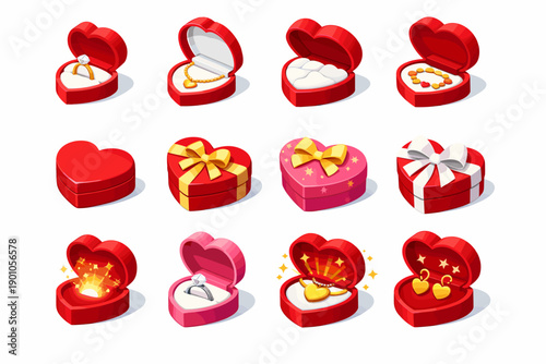 Heart-shaped gift boxes collection