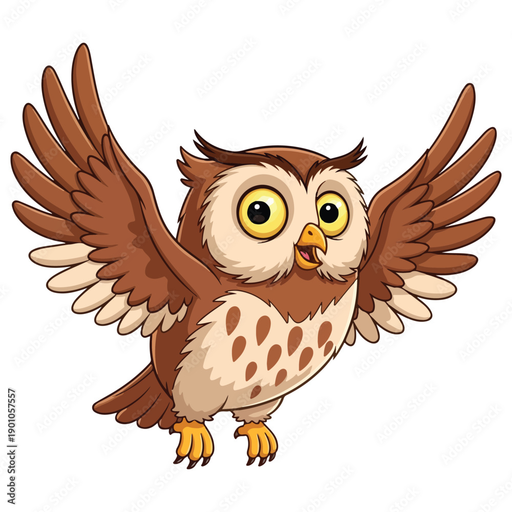 Fototapeta premium Flying owl on a branch
