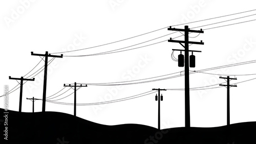 High voltage electric pole silhouette energy infrastructure
