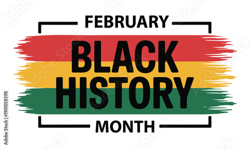 Black History Month February Celebration Vector on a White Background
