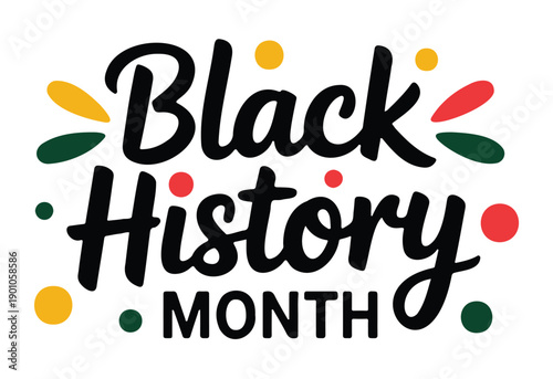 Black History Month Celebration Vector on a White Background