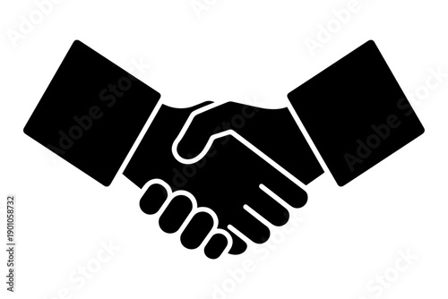 Handshake silhouette depicting deal agreement in graphic form
