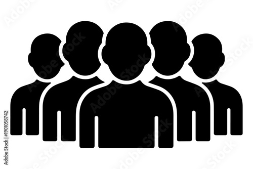 crowd silhouette with unified forms, representing community, unity, and diverse backgrounds. Perfect for symbolizing group efforts and human connection