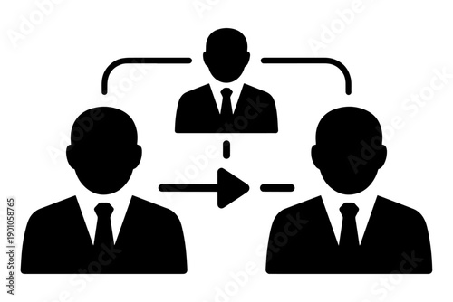 business network with interconnected figures indicating strategic collaboration