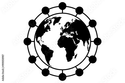 global network representation of international collaboration, showcasing a interconnected world