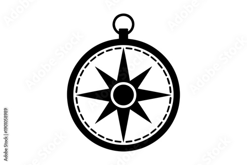 Vector illustration of a navigational compass, symbol of direction and guidance on a pure background. 