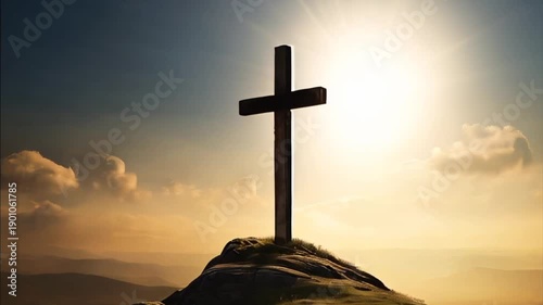 cross at sunset