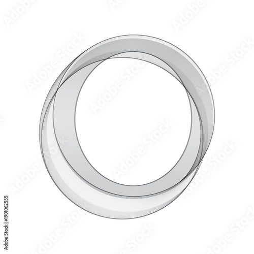 An elegant abstract composition of overlapping thin gray lines forming transparent rings on a soft background.