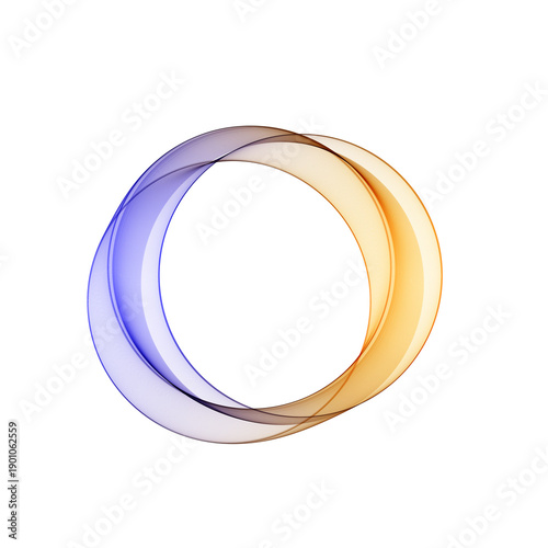Abstract circle of colored wavy lines on a light background