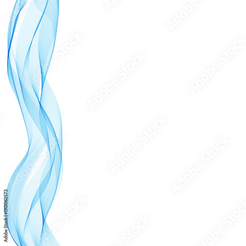 Vertical blue wave of thin lines on a light background. PNG