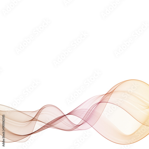 Abstract pink and golden wave of translucent lines on a light background. PNG