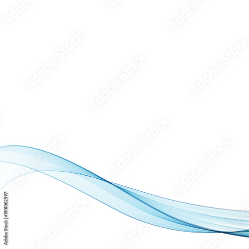 Light blue abstract wave with thin smoky lines. PNG