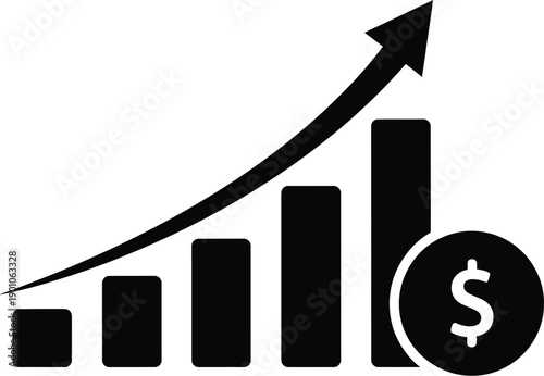 Financial success and growth, money growth, Investment profit and wealth increase. Upward trend in sales or the stock market. Business growth and economic progress chart. Increasing income or salary.