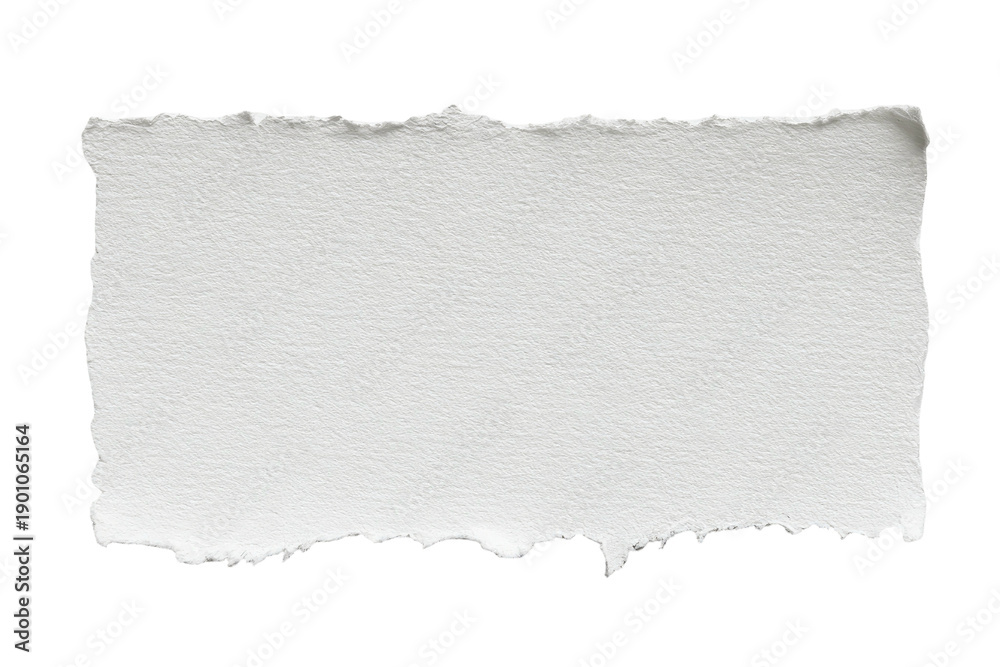 Obraz premium A rectangular piece of torn white paper with jagged edges, set against a black backdrop