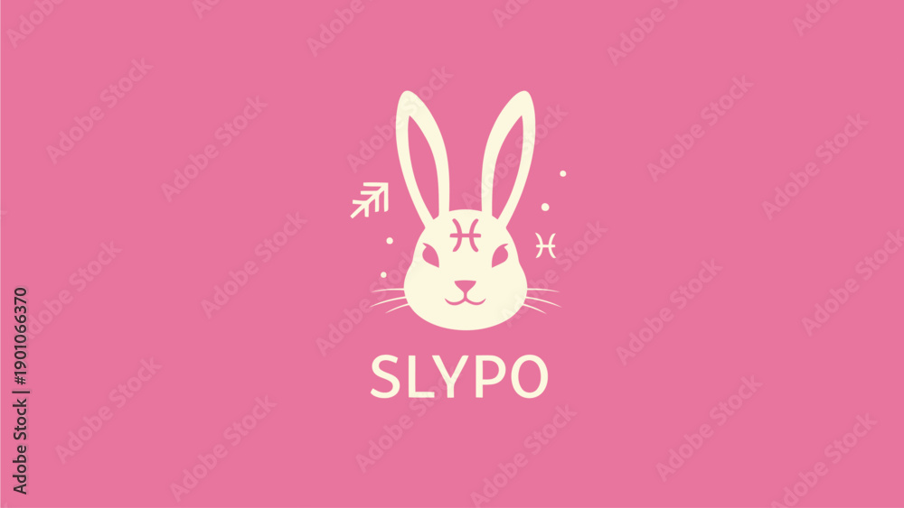 Fototapeta premium Cute Cartoon Bunny Logo Design