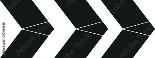 Abstract black geometric arrow pattern design with modern minimal style, directional chevron shapes, futuristic technology concept, business progress, navigation and forward motion background