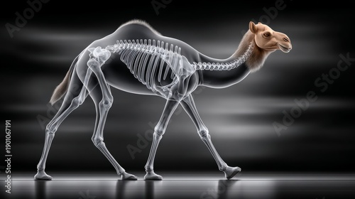 Wallpaper Mural A x-ray illustration shows the skeletal structure of a camel in motion highlighting its anatomy Torontodigital.ca