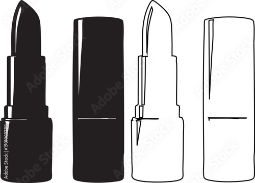 Black and white lipstick silhouettes makeup cosmetics