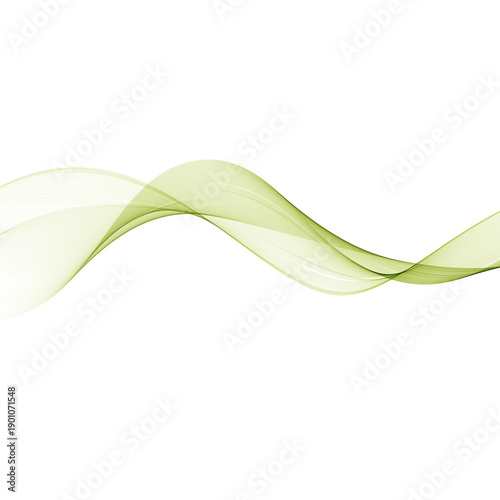 Abstract dynamic wave of thin golden green lines. png