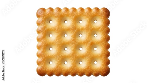 A single saltine cracker on transparent background
