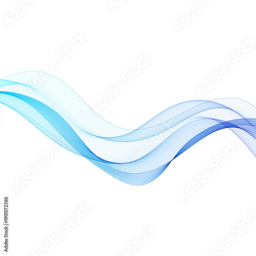 Konstfotografi Abstract horizontal wave of thin blue and cyan lines on an isolated background