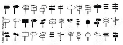 direction board icon vector set pointer illustration sign