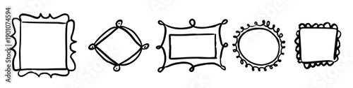 doodled picture frame set hand drawn photo and image 