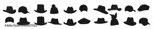 group of hat silhouette designs 