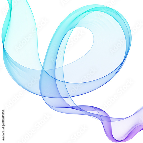 Abstract translucent loop with a gradient from turquoise to purple. png