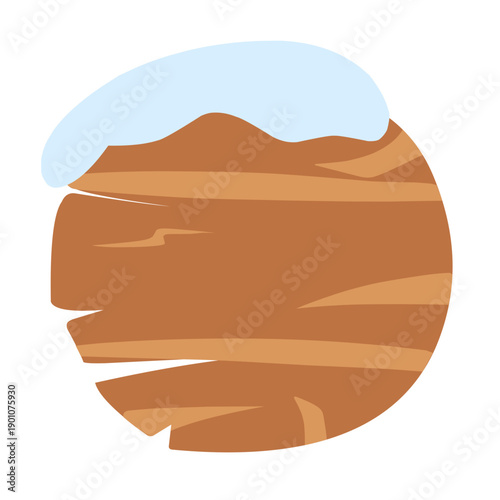 Snow covered wooden vector