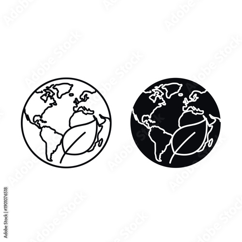 Earth globe vector illustration icon