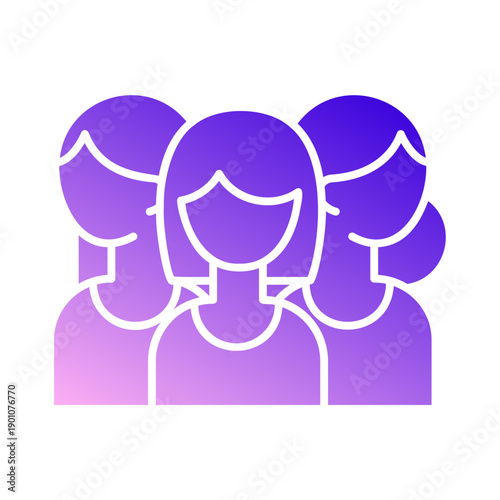 Three women’s heads side by side