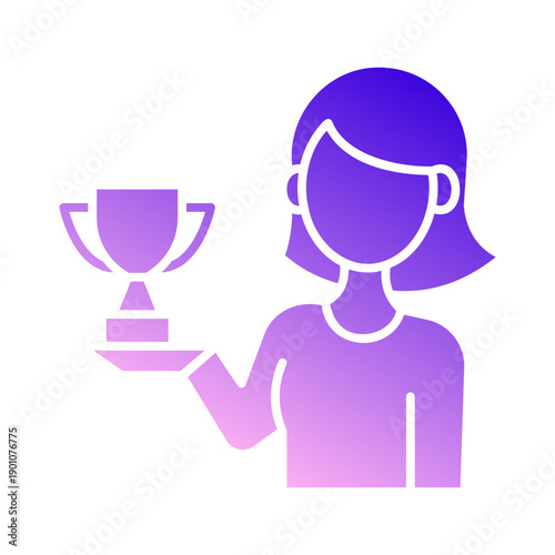 Woman holding a small trophy 