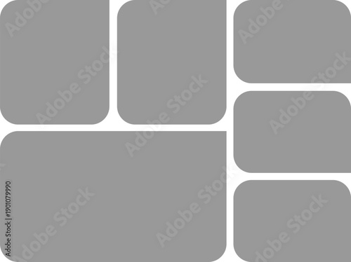 Grey Mood Board Template Set. Minimalist Portfolio Grid and Photo Collage Layout for Social Media and Creative Branding Isolated on White background.