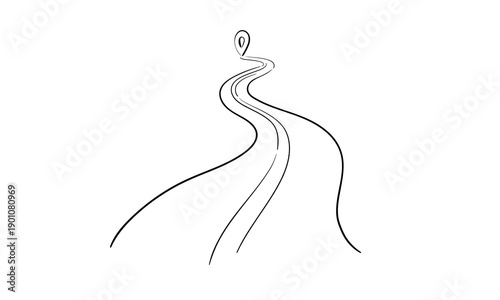 Arrow path, one continuous line drawing. Concept of long right way up in simple linear style. Road to the right outline. Growing wisdom in editable stroke. Doodle vector illustration