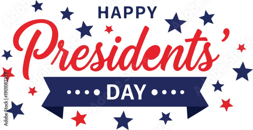 Happy Presidents Day Patriotic Background with American Flag