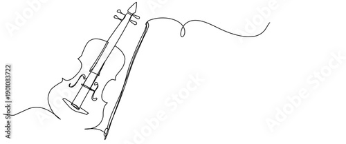 violin line art style drawing. Vector eps
