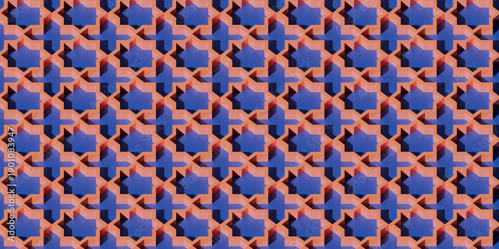 Fototapeta premium Geometric pattern in arabian style. 3d render illustration.