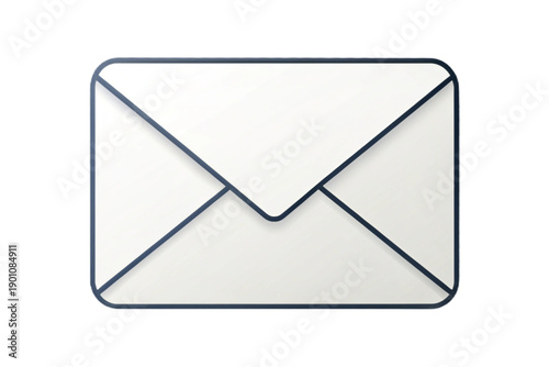 Envelope icon with black outline on for email or letter correspondence